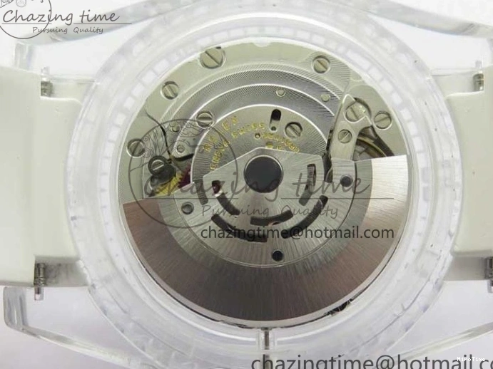 MiroTime 0123 Submariner Phantomlab Transparent KZF Best Edition Blue Fruit Dial on White Rubber Strap VR Classic 2563